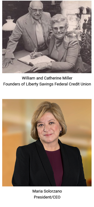 Photos of William Miller, Catherine Miller and current CEO, Maria Solorzano.