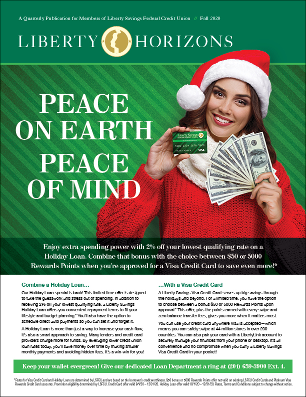 Woman holding Visa Rewards Credit Card and money wearing a santa hat to promote the new holiday spending buyndle